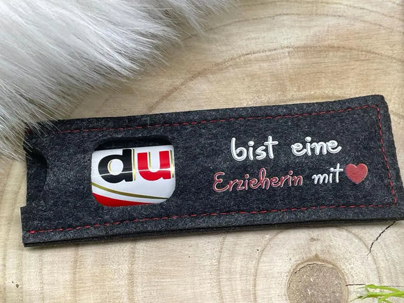 Filzhülle mit liebevollem Spruch – perfekte kleine Aufmerksamkeit zum Dank
