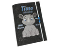 U Heft Hülle Filz Personalisiert | Impfpass Nashorn | untersuchungsheft hülle Geschenk Geburt | Junge Mädchen taufe Fadensalat-shop