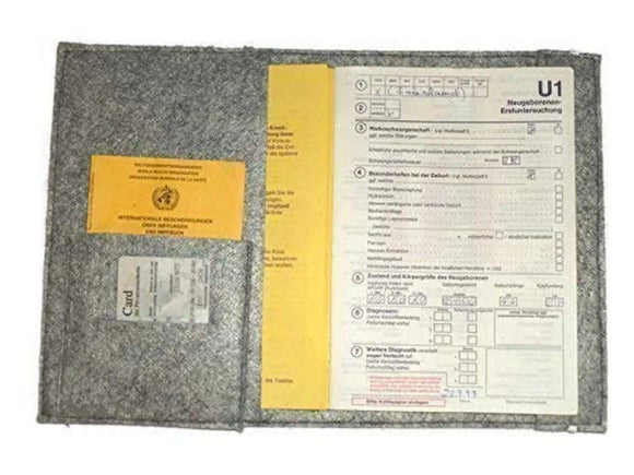 U Heft Hülle Filz mit Namen | Impfpasshülle löwe | Untersuchungsheft hülle personalisiert|  geschenk geburt Junge Mädchen u-heft Hülle Fadensalat-shop