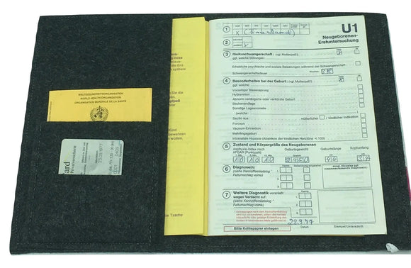 U Heft Hülle Filz mit Namen personalisiert | Impfpass Füße verschiedene Farben | Untersuchungsheft Hülle filz Geschenk Geburt | Junge Mädchen taufe Fadensalat-shop