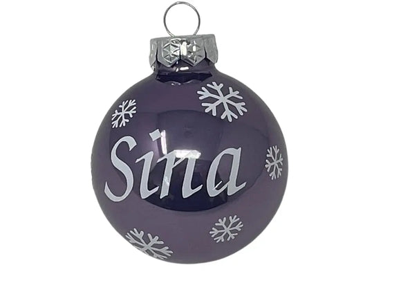 Weihnachtskugel mit Name | Christbaumkugeln Glas Flieder personalisierte Christbaumkugel | Weihnachtskugeln personalisiert | Geschenkide Fadensalat-shop