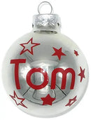 Weihnachtskugel mit Name | Christbaumkugeln Glas Silber personalisierte Christbaumkugel | Weihnachtskugeln personalisiert | Geschenkidee Fadensalat-shop