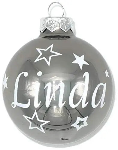 Weihnachtskugel mit Name | Christbaumkugeln Glas Silber personalisierte Christbaumkugel | Weihnachtskugeln personalisiert | Geschenkidee Fadensalat-shop