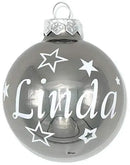 Weihnachtskugel mit Name | Christbaumkugeln Glas Silber personalisierte Christbaumkugel | Weihnachtskugeln personalisiert | Geschenkidee Fadensalat-shop