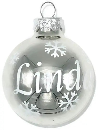 Weihnachtskugel mit Name | Christbaumkugeln Glas Silber personalisierte Christbaumkugel | Weihnachtskugeln personalisiert | Geschenkidee Fadensalat-shop