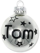 Weihnachtskugel mit Name | Christbaumkugeln Glas Silber personalisierte Christbaumkugel | Weihnachtskugeln personalisiert | Geschenkidee Fadensalat-shop