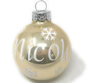 Weihnachtskugel mit Name | Christbaumkugeln Glas creme personalisierte Christbaumkugel | Weihnachtskugeln personalisiert | Geschenkidee Fadensalat-shop