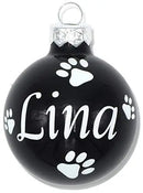 Weihnachtskugel mit Name | Christbaumkugeln Glas schwarz personalisierte Christbaumkugel | Weihnachtskugeln personalisiert | Geschenkidee Fadensalat-shop
