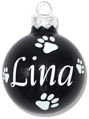 Weihnachtskugel mit Name | Christbaumkugeln Glas schwarz personalisierte Christbaumkugel | Weihnachtskugeln personalisiert | Geschenkidee Fadensalat-shop