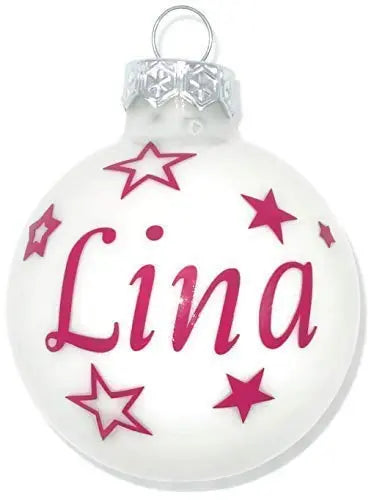 Individuell gestaltete Glaskugel mit weihnachtlichem Motiv & Wunschname