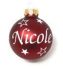 Personalisierte Weihnachtskugel für Kinder – Glaskugel mit Name und winterlichen Motiven