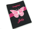 Zeugnismappe mit Namen(A4)incl.zeugniss Hefter Butterfly Dokumentenmappe pink Fadensalat-shop