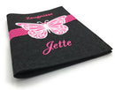 Zeugnismappe mit Namen(A4)incl.zeugniss Hefter Butterfly Dokumentenmappe pink Fadensalat-shop