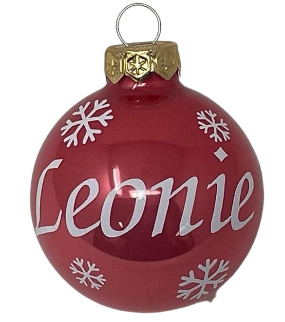 Weihnachtskugel mit Name aus Glas 6cm Wunschtext Hummer Glänzend Personalisierte Christbaumkugel