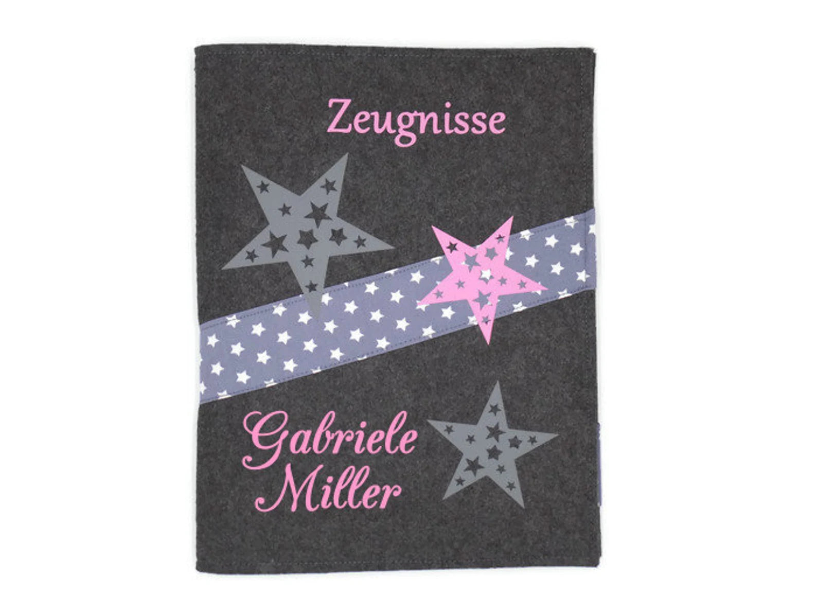 Zeugnismappe mit Namen(A4)incl.zeugniss Hefter Rosa