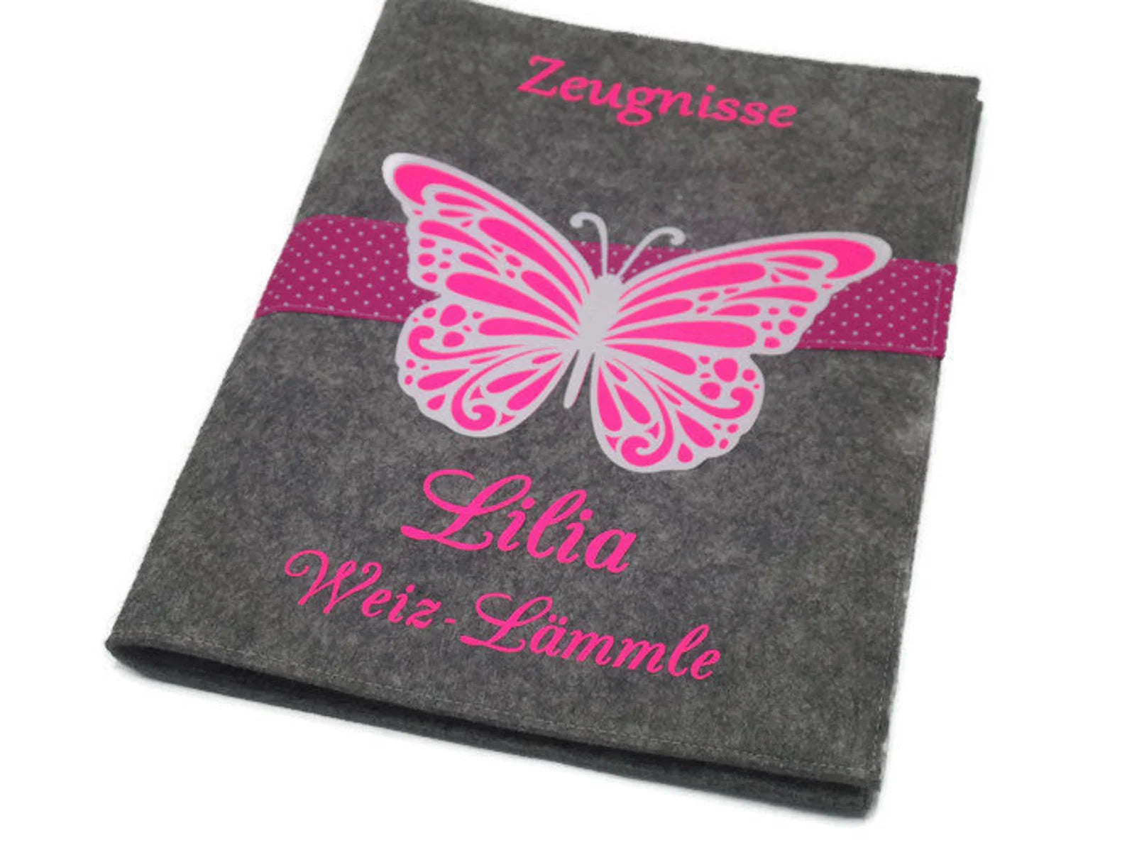 Zeugnismappe mit Namen(A4)incl.zeugniss Hefter Butterfly