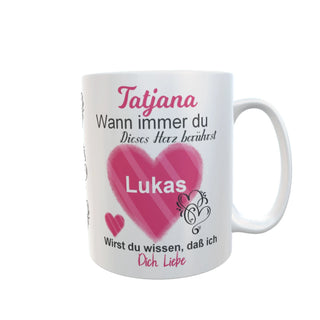 Tasse mit namen geschenk Freundin Herzberührt liebe personalisierte tasse