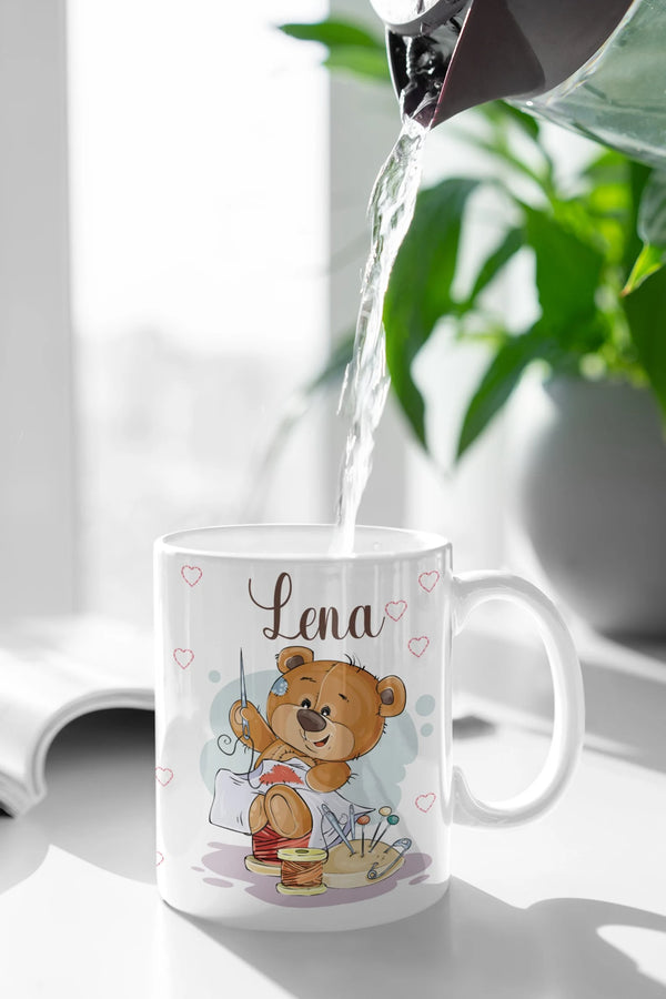 Tasse mit namen Teddybär Näht mit wunschname personalisiertes geschenk