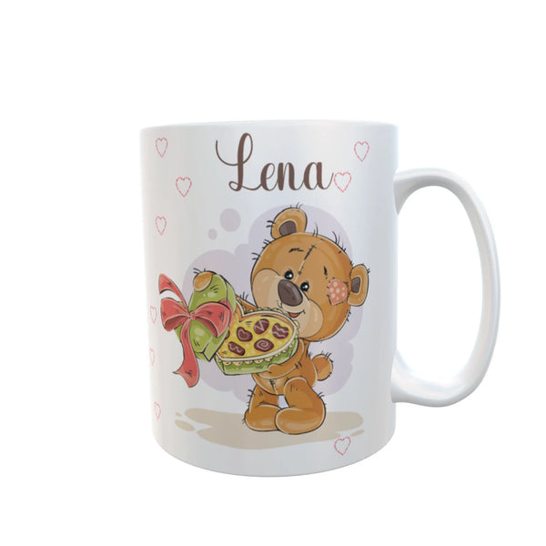 Tasse mit namen Teddybär Pralinen mit wunschname personalisiertes geschenk