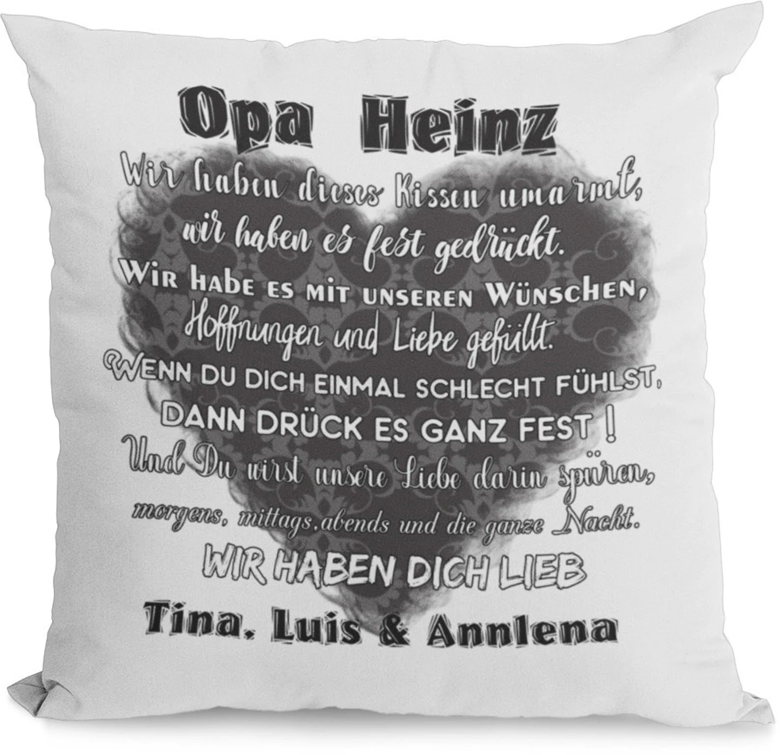 Kissen Opa mit Namen umarmung des kissens personalisiertes geschenk einzahl mehrzahl enkelnamen dekokissen Mann