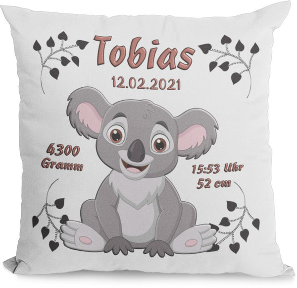 Kissen mit namen Namenskissen Geburt Geschenk personalisiert Koalabär taufegeschenk