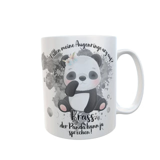 Tasse mit Panda Fallen meine Augenringe arg auf?“ „Krass, der Panda kann ja sprechen lustige Geschenkidee Bürotasse