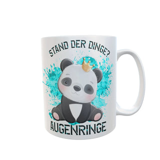 Tasse mit Panda Stand der Dinge Augenringe Spruchtasse lustige Geschenkidee Bürotasse mit Sprüchen