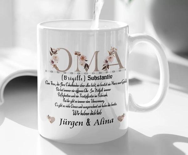 Oma tasse personalisiert Substantiv geschenke von Enkel geschenk mehrzahl/einzahl der enkelkinder