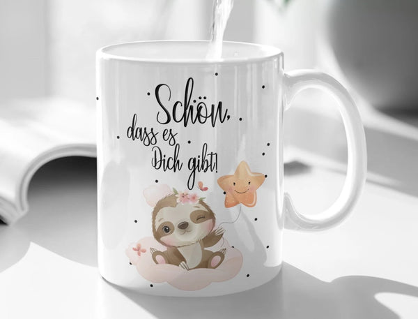 Tasse mit Spruch Schön, dass es Dich gibt! Kaffeebecher, bürotasse Geschenkidee danke sagen