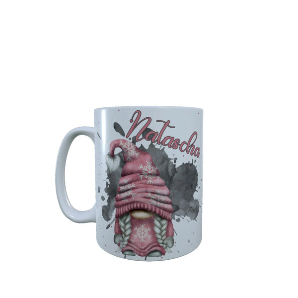 Wichtel Tasse personalisiert Gnome mit Namen Glühwein Tasse Wintertasse Geschenk weihnachten Rosa Gnom weiblich