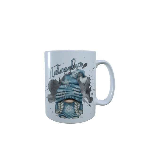 Wichtel Tasse personalisiert Gnome mit Namen Glühwein Tasse Wintertasse Geschenk weihnachten hellblau Gnom Frau