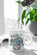 Wichtel Tasse personalisiert Gnome mit Namen Glühwein Tasse Wintertasse Geschenk weihnachten hellblau Gnom Mann