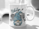 Wichtel Tasse personalisiert Gnome mit Namen Glühwein Tasse Wintertasse Geschenk weihnachten hellblau Gnom Mann