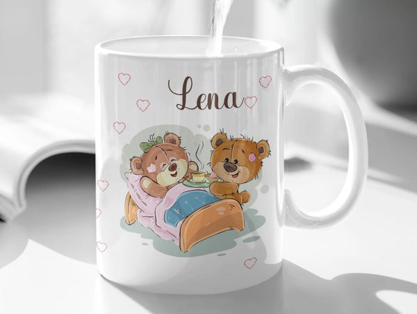 Tasse mit namen Teddybär Gute besserung mit wunschname personalisiertes geschenk